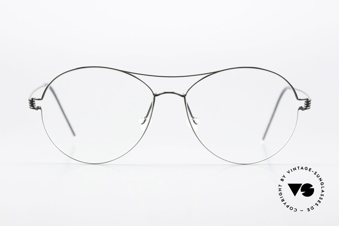 Lindberg April Air Titan Rim Titan Brille Schwarz Poliert, Mod. April, Gr. 54-15, 135, col PU9: schwarz glänzend, Passend für Damen