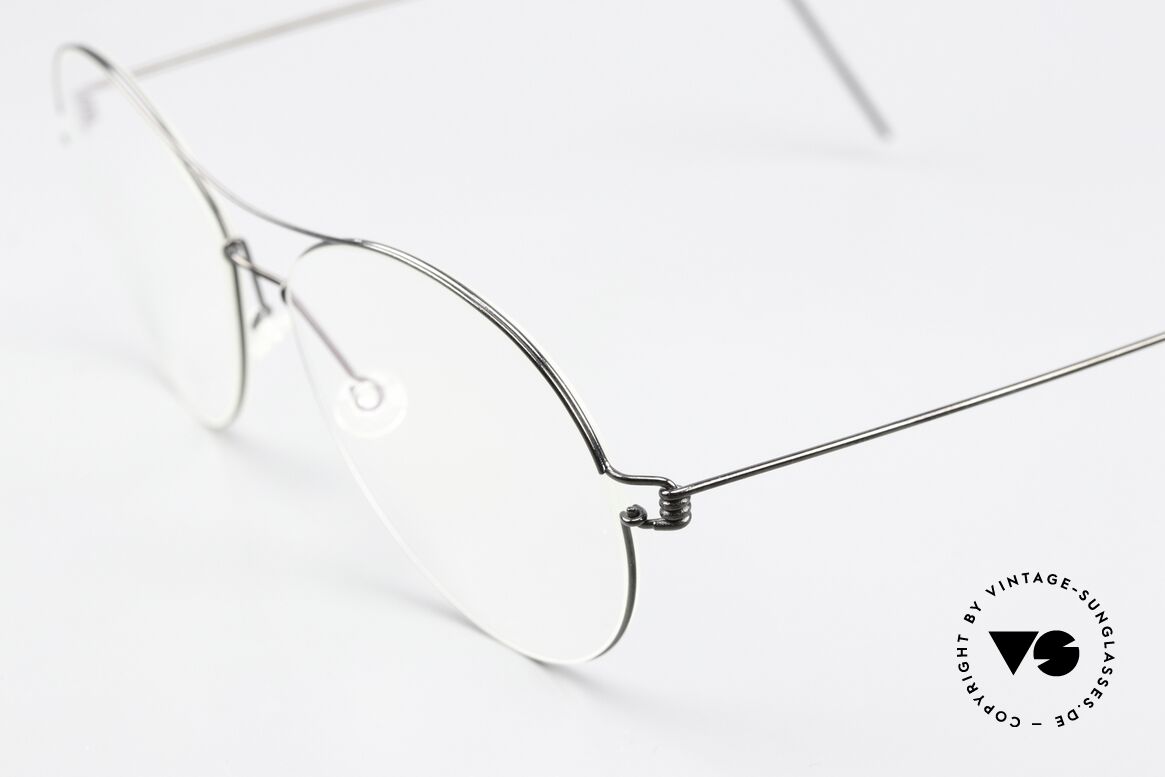 Lindberg April Air Titan Rim Titan Brille Schwarz Poliert, extrem stabile Fassung, flexibel & elastisch, und nur 3g, Passend für Damen
