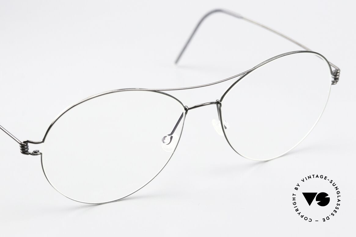Lindberg April Air Titan Rim Titan Brille Schwarz Poliert, ungetragenes Designerstück + orig. Lindberg Magnet-Etui, Passend für Damen