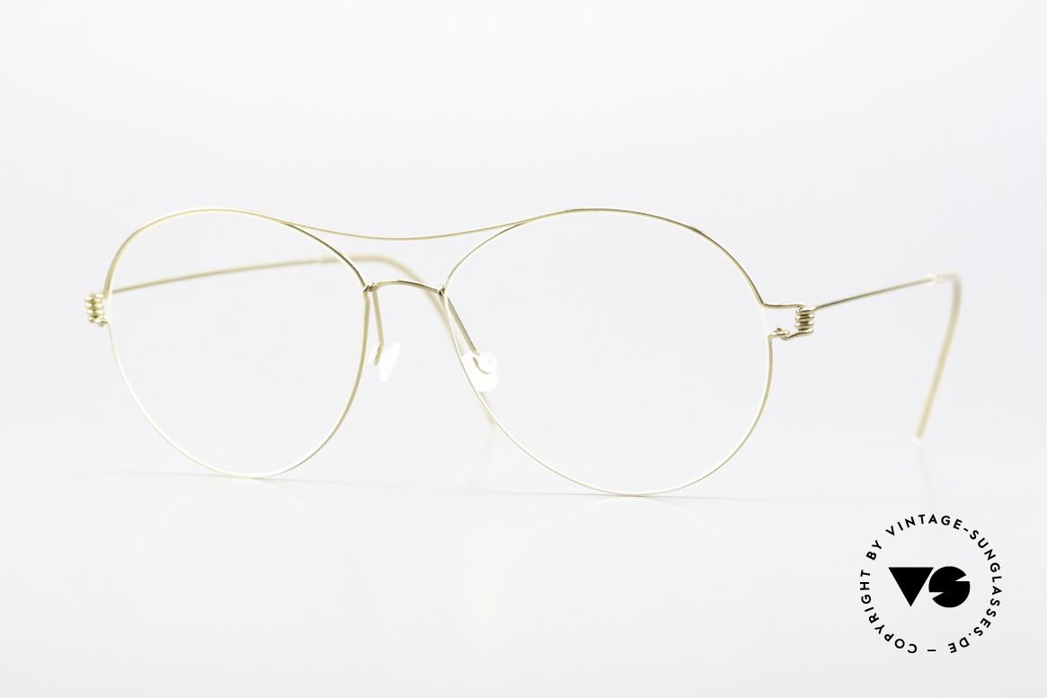 Lindberg April Air Titan Rim Titan Brille Gold Glänzend, Lindberg Air Titan Rim Brille im interessanten Design, Passend für Damen
