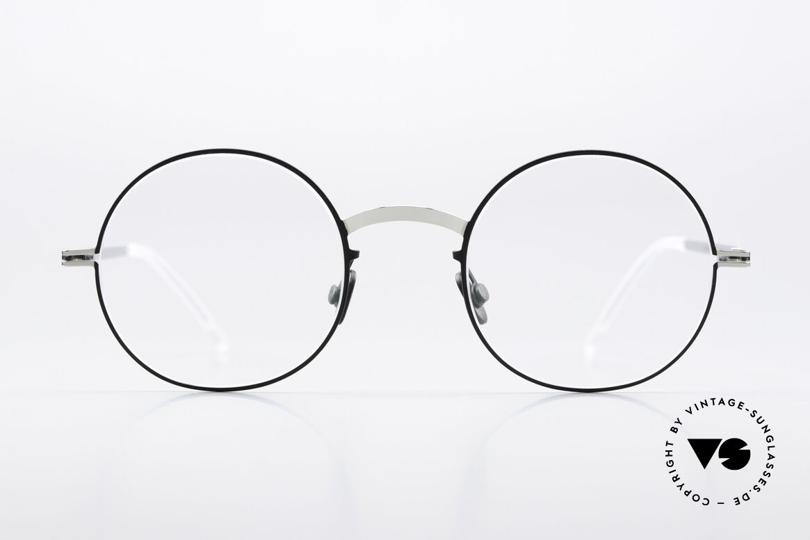 Mykita Sigur Runde Brille Schwarz Silber, runde Brille LITE-Kollektion (2012 - 2014 gefertigt), Passend für Herren und Damen
