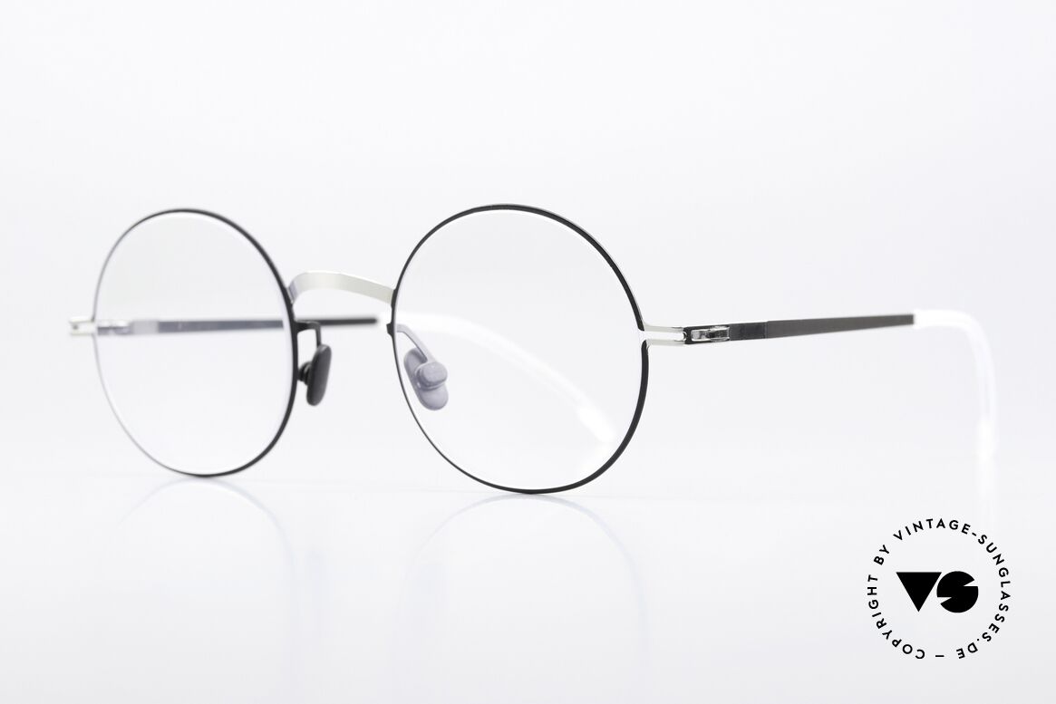Mykita Sigur Runde Brille Schwarz Silber, Farbe "Silver/Black" für Damen und Herren gemacht, Passend für Herren und Damen