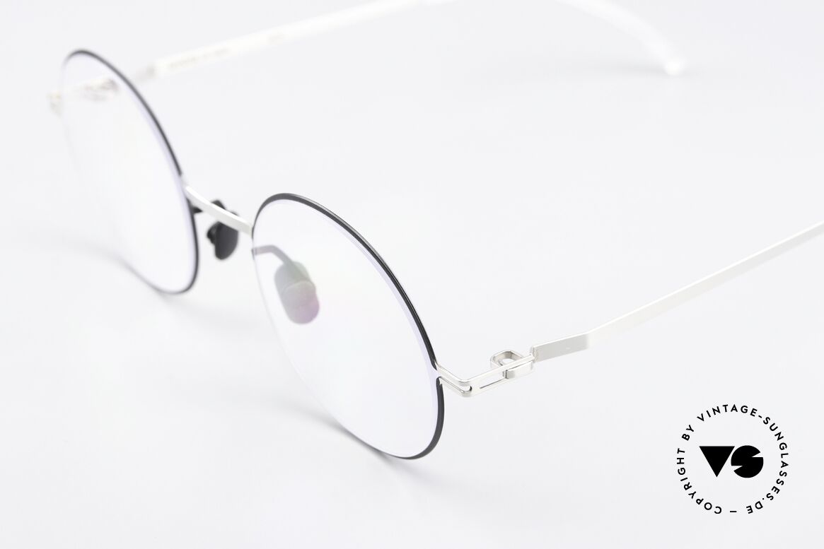 Mykita Sigur Runde Brille Schwarz Silber, wohlbekannte Spitzenqualität; handmade in Germany, Passend für Herren und Damen