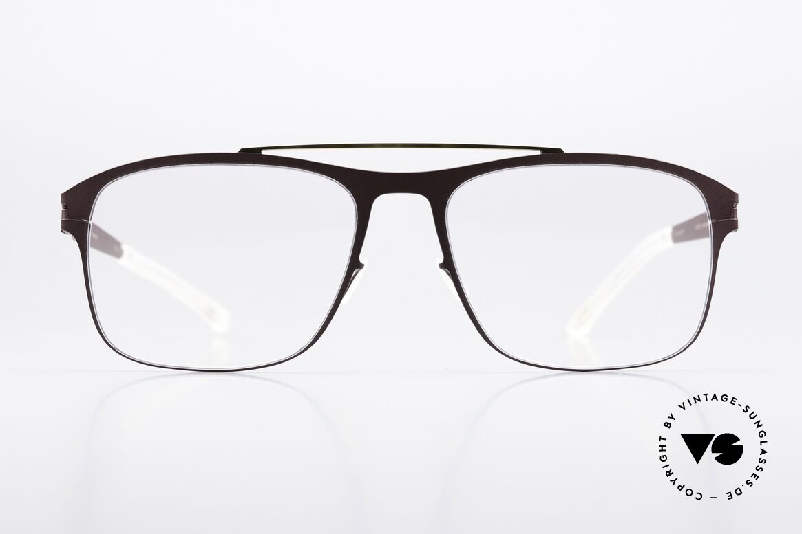 Mykita Corrado Eckige Brille Burgundy Gold, Brille der Decades-Kollektion (2016 - 2018 gefertigt), Passend für Herren und Damen