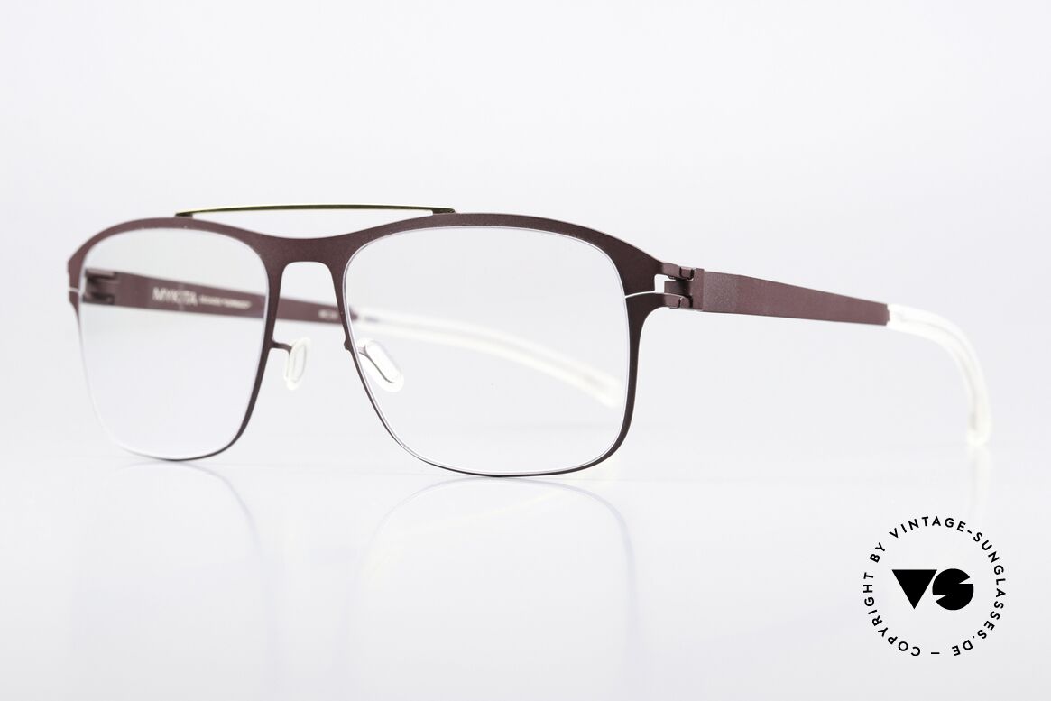 Mykita Corrado Eckige Brille Burgundy Gold, Farbe "Gold/Burgundy" für Damen & Herren gemacht, Passend für Herren und Damen
