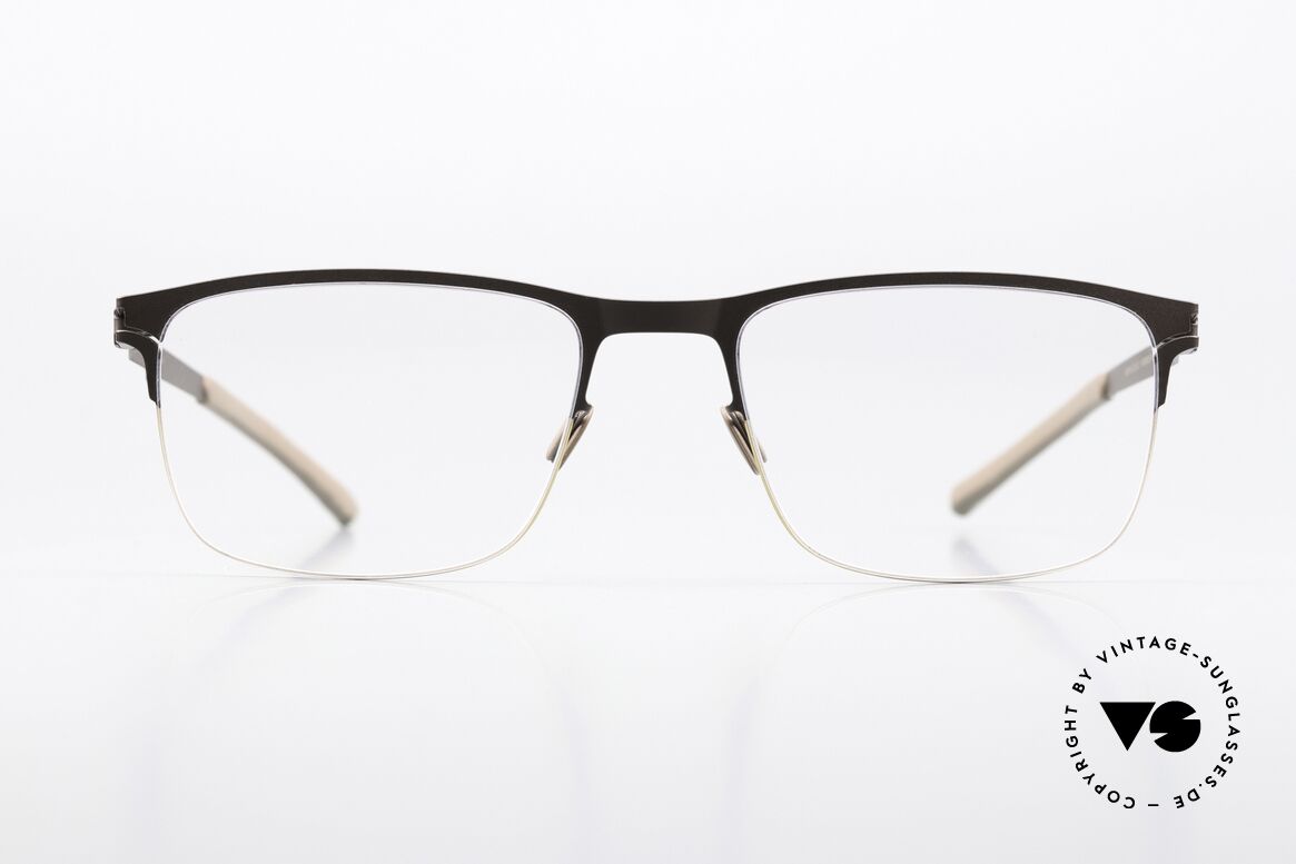 Mykita Vincent Herrenbrille Gold Dunkelbraun, eckige Brille der NO1-Kollektion; 2017-2018 gefertigt, Passend für Herren