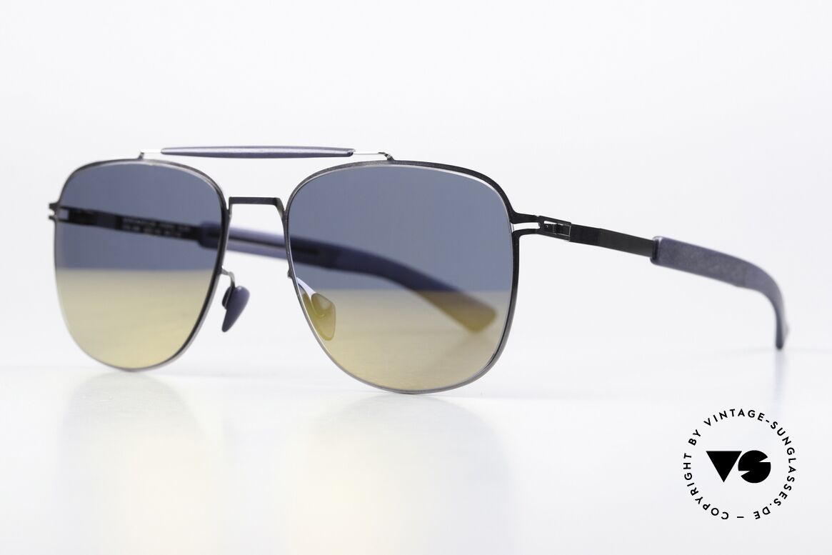 Mykita Mylon Elon Verspiegelte Sonnenbrille, Shiny Graphite/Navy Blue Pearlygold Flash, Passend für Herren
