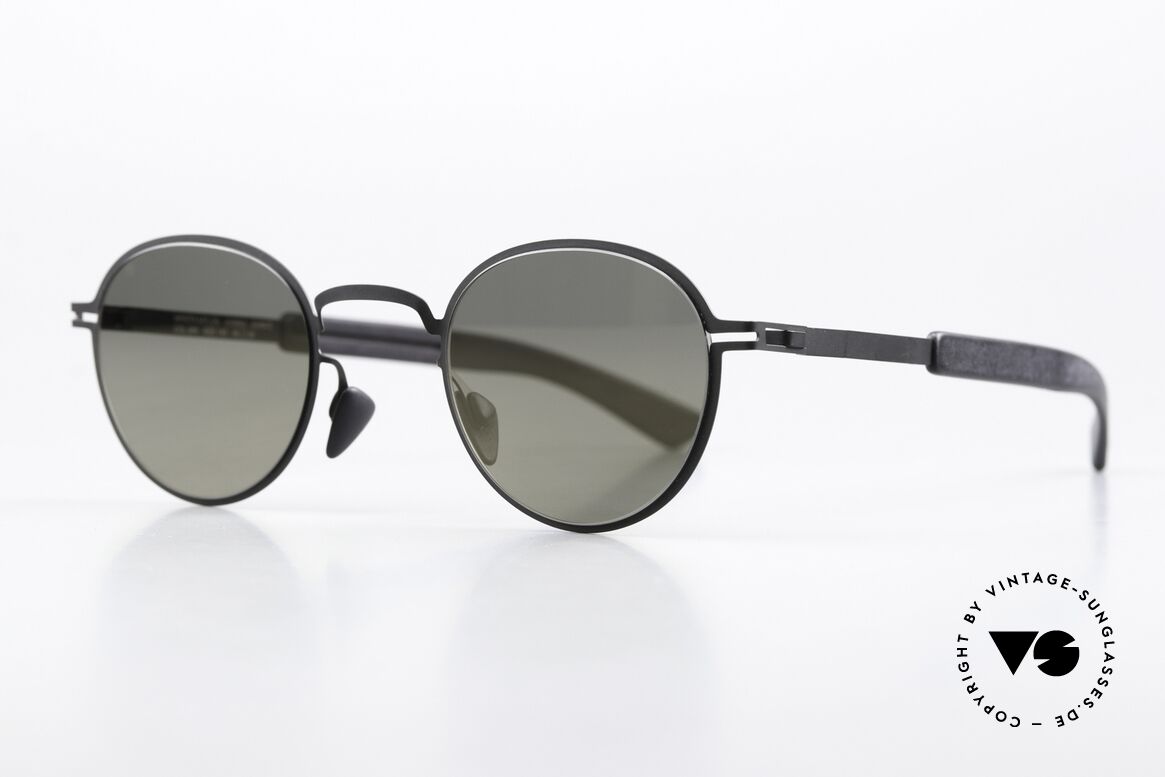 Mykita Mylon Quince Verspiegelte Pantobrille, Farbe 243: Black / Pitch Black Gunmetal Flash, Passend für Herren und Damen