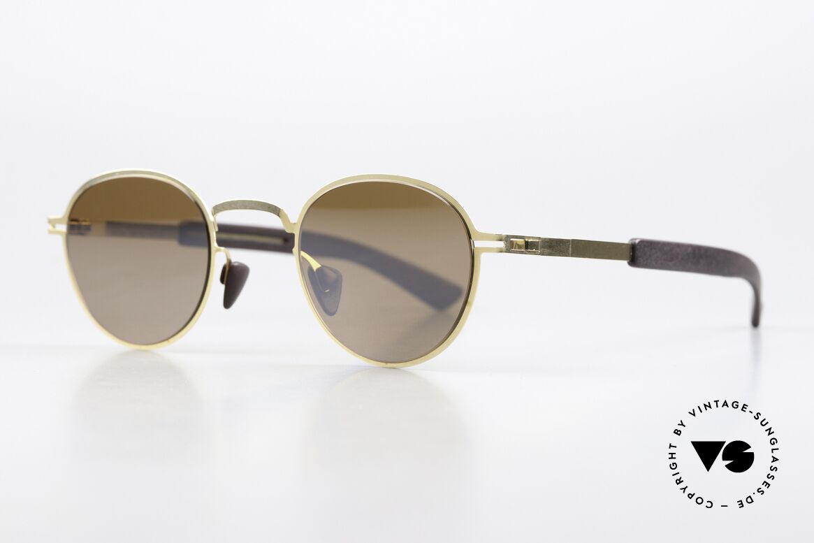 Mykita Mylon Quince Leicht Verspiegelte Pantobrille, 244: Gold / Ebony Brown Siennabrown Flash, Passend für Herren und Damen