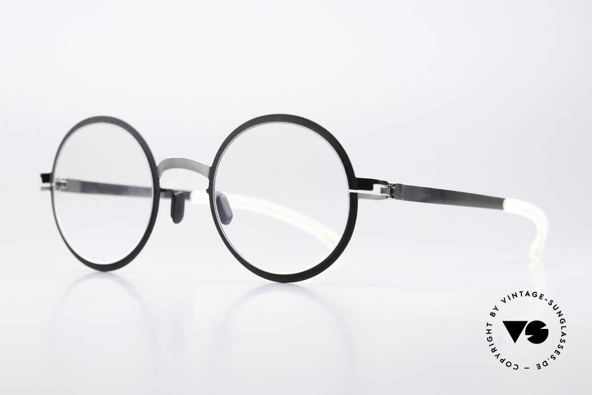 Mykita Bibi Runde Brille Schwarz Silber, Farbe "Silver/Black", Damenbrille ebenso Herrenbrille, Passend für Herren und Damen