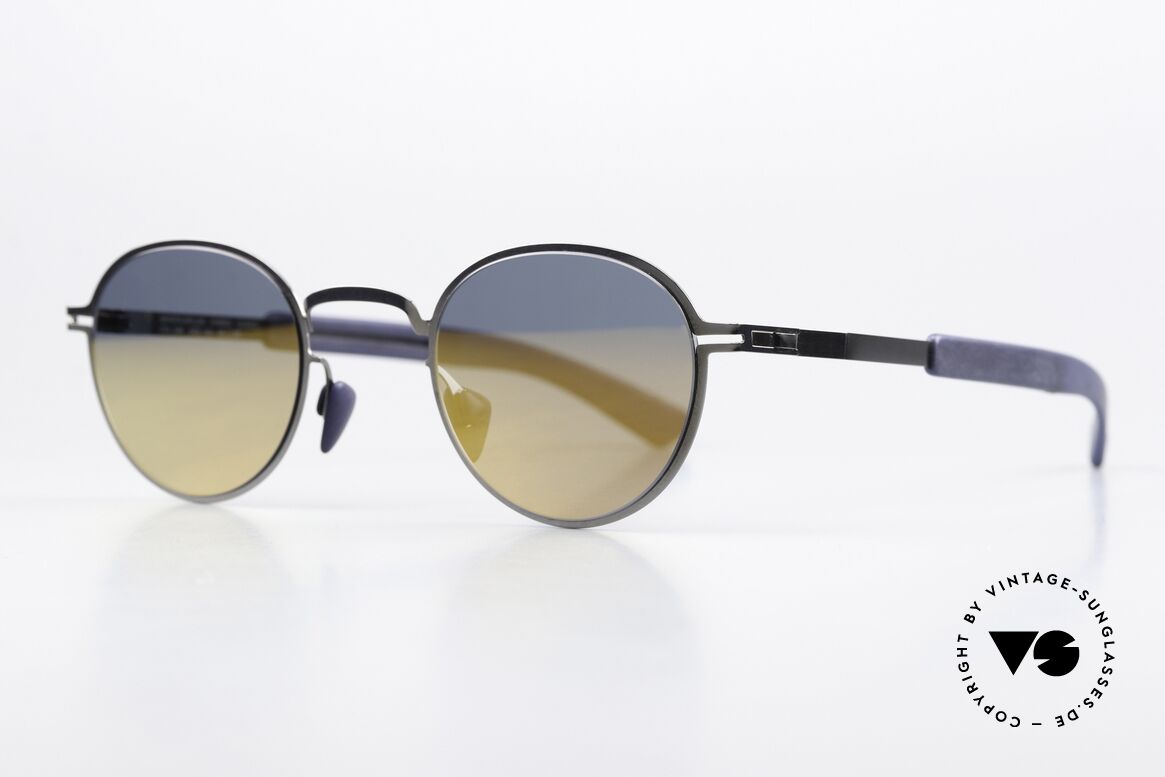 Mykita Mylon Quince Sonnenbrille Verspiegelt Panto, 246: Shiny Graphite/ Navy Blue Pearlygold Flash, Passend für Herren und Damen