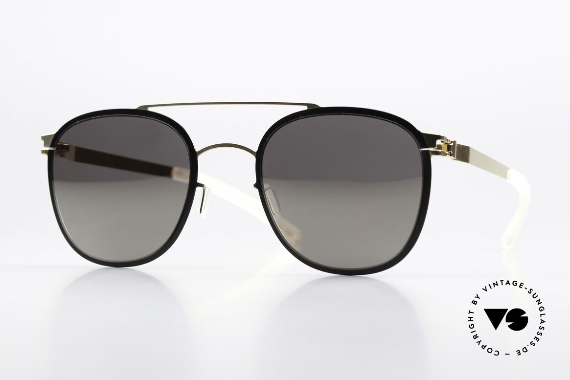 Mykita Keaton Sonnenbrille Gold Schwarz, Mykita Sonnenbrille, KEATON, Größe 49/23, color 167, Passend für Herren und Damen