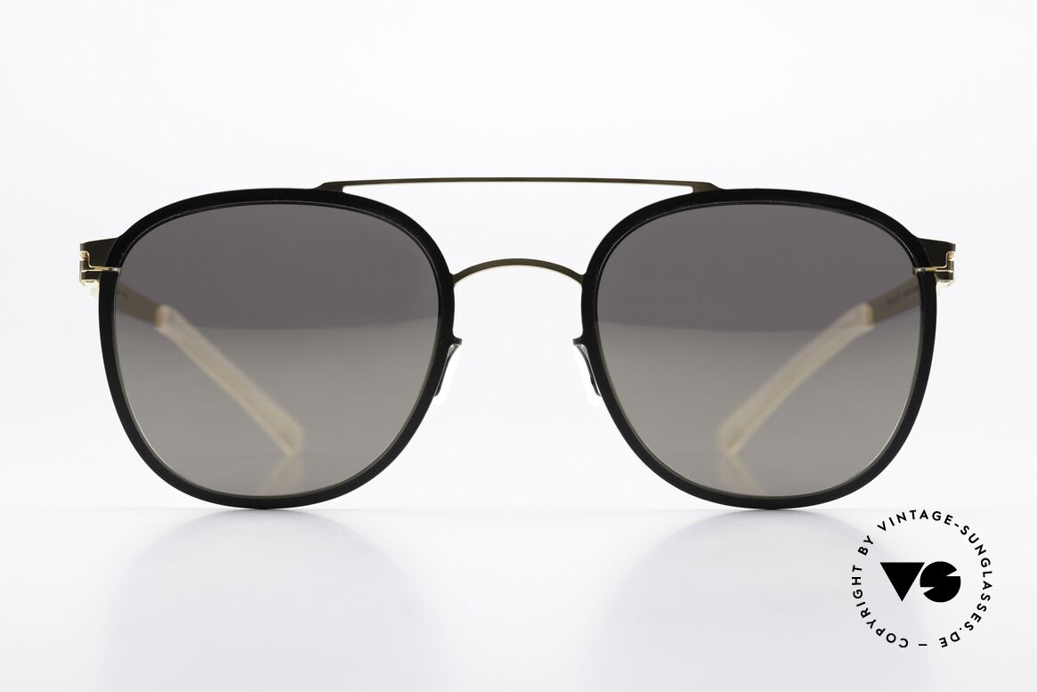 Mykita Keaton Sonnenbrille Gold Schwarz, klassische Form, Decades-Kollektion von 2018 - 2020, Passend für Herren und Damen