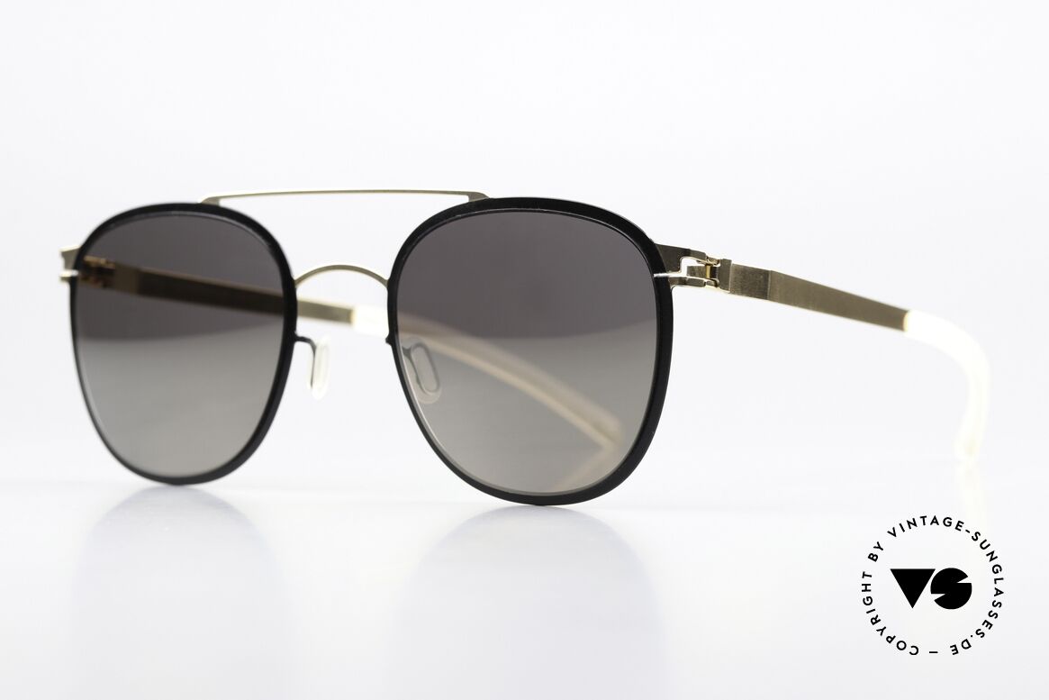 Mykita Keaton Sonnenbrille Gold Schwarz, Color Code 167 = Gold / Jet Black Brilliantgrey Solid, Passend für Herren und Damen