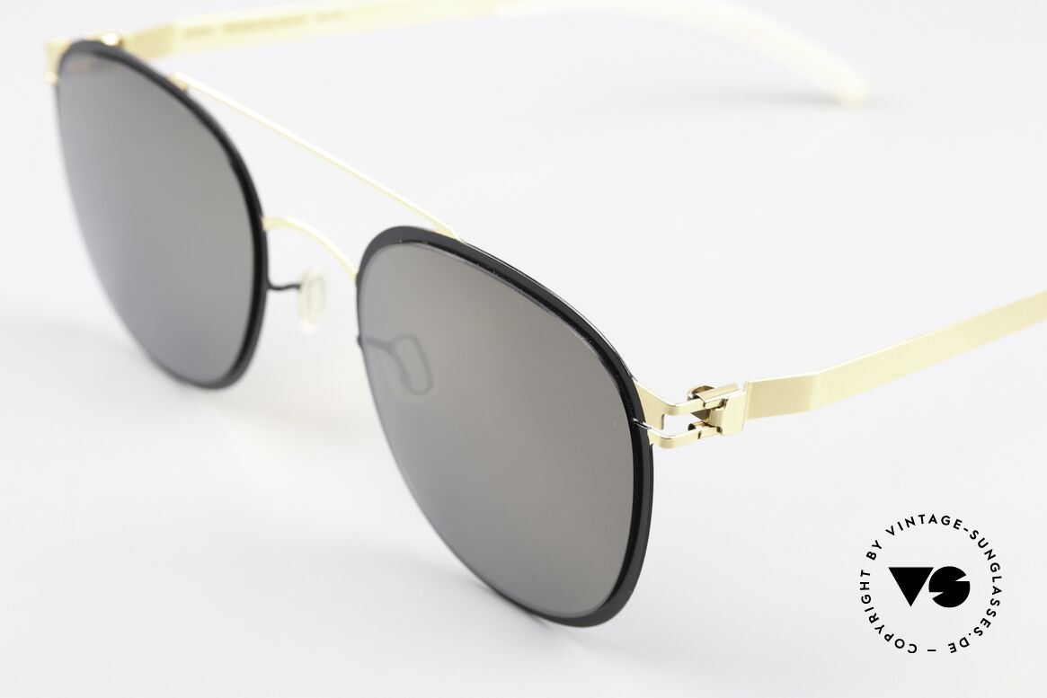 Mykita Keaton Sonnenbrille Gold Schwarz, wohlbekannte Spitzenqualität; handmade in Germany, Passend für Herren und Damen
