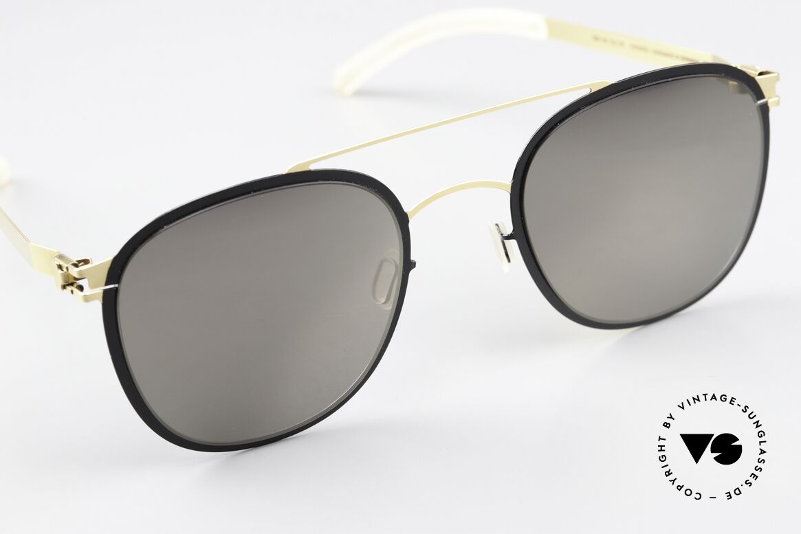 Mykita Keaton Sonnenbrille Gold Schwarz, ungetragenes Modell mit original Mykita Verpackung, Passend für Herren und Damen