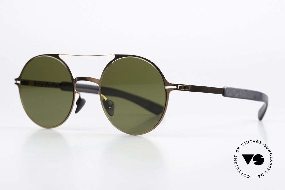 Mykita Mylon Lupine Designer Sonnenbrille 2018, Shiny Copper/Pitch Black Hollygreen Solid, Passend für Herren und Damen