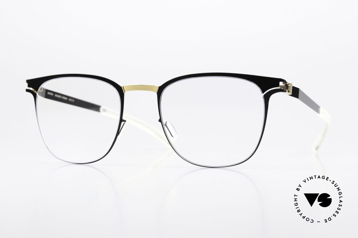 Mykita Thabani Eckige Brille Schwarz Gold, Mykita Brille, Modell Thabani, Größe 49-19, col. 167, Passend für Herren und Damen