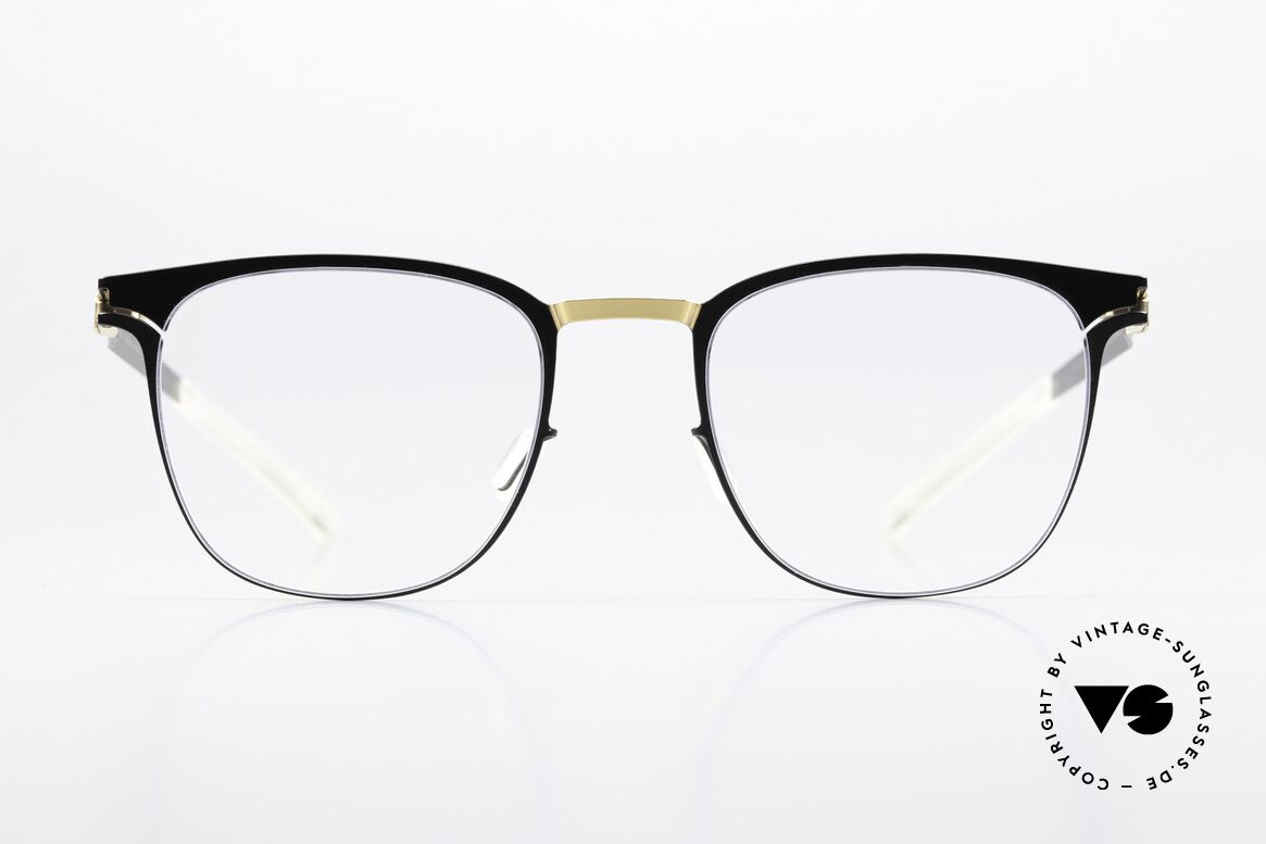 Mykita Thabani Eckige Brille Schwarz Gold, eckige Brille der Decades-Kollektion; 2019 gefertigt, Passend für Herren und Damen