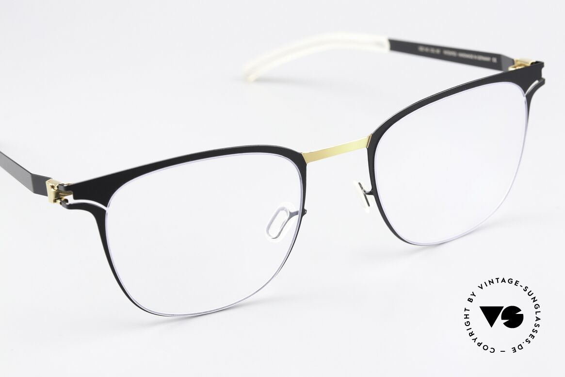 Mykita Thabani Eckige Brille Schwarz Gold, ungetragenes Modell mit original Mykita Verpackung, Passend für Herren und Damen