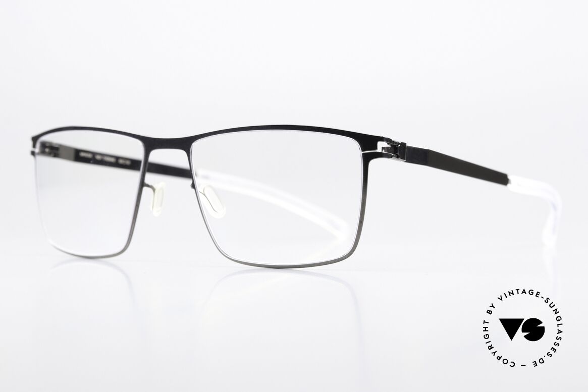 Mykita Thomas Eckige Herrenbrille Metall, color code 232 = "Shiny Graphite" (ein Herrenmodell), Passend für Herren
