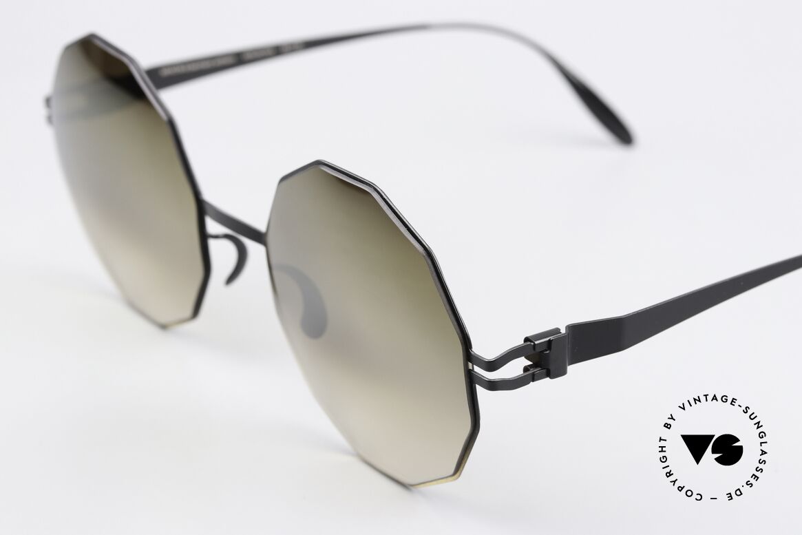 Mykita Veruschka Bernhard Willhelm Design, 'Black Gold Brown Gradient Flash' = leicht verspiegelt, Passend für Damen