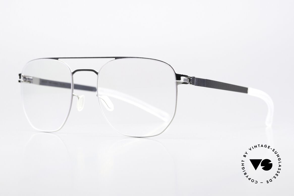 Mykita Jorgos Eckige Brillenfassung Herren, zeitlose Farbe 051 = "Shiny Silver" = silber glänzend, Passend für Herren