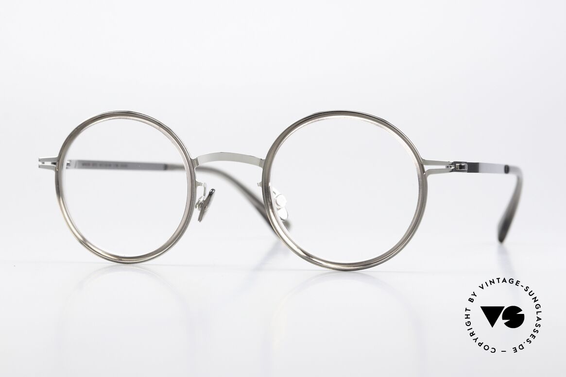 Mykita Eetu Runde Pantobrille Grau Silber, Mykita Brille, Modell EETU, Größe 43-24, color 766, Passend für Herren und Damen