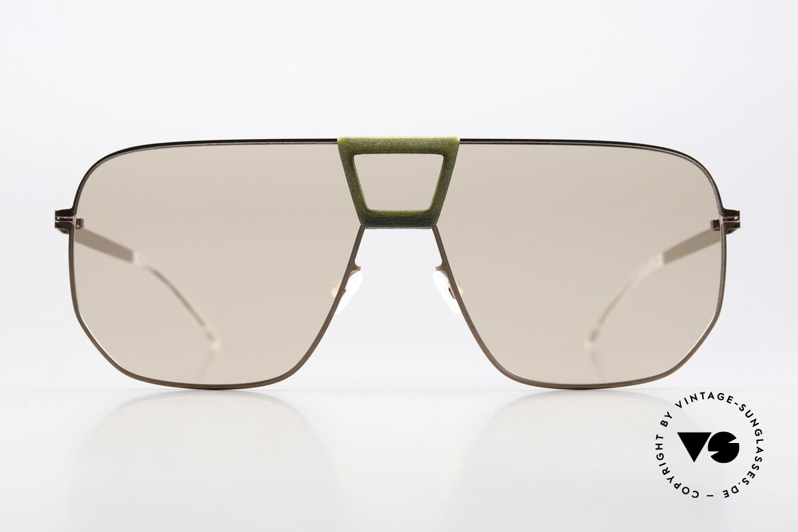 Mykita Mylon Cayenne XLarge Panorama Sonnenbrille, Farbcode 410: Khaki Shiny Copp Nude Shield, Passend für Herren und Damen