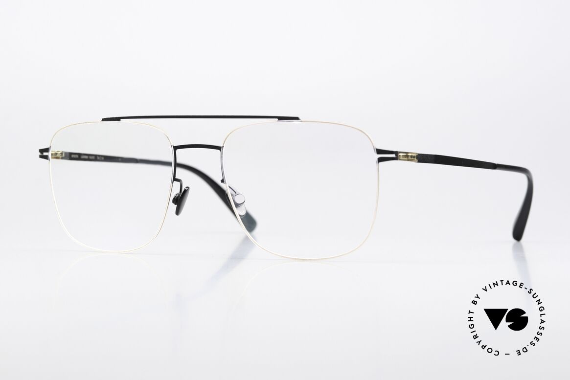 Mykita Yuuto Eckige Fassung Schwarz Gold, Mykita Brille, Modell Yuuto, Größe 54-19, col. 056, Passend für Herren