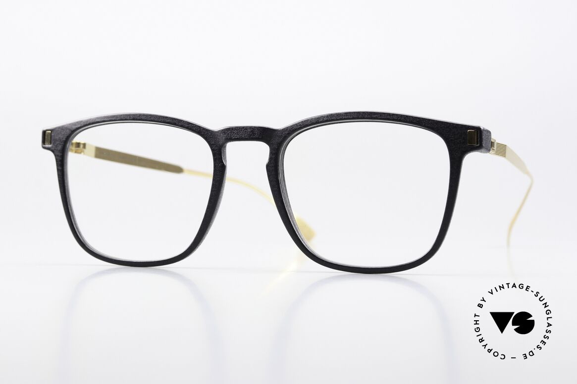 Mykita Mylon Jujubi Eckige Pantobrille Schwarz Gold, Mykita Mylon HYBRID Brillenfassung; JUJUBI, Passend für Herren und Damen
