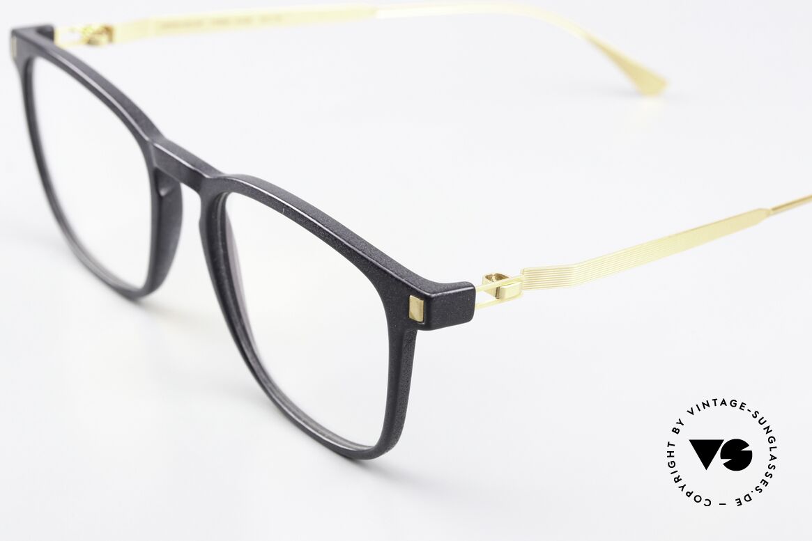 Mykita Mylon Jujubi Eckige Pantobrille Schwarz Gold, Brillenliebhaber wissen um das Mylon Konzept, Passend für Herren und Damen