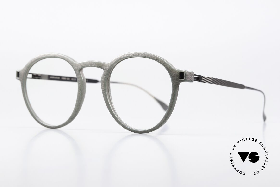 Mykita Mylon Acai Runde Pantobrille Storm Grey, Unisex-Brille; von 2012-15 in Berlin gefertigt, Passend für Herren und Damen