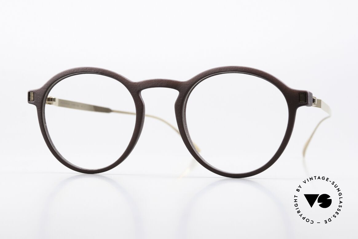 Mykita Mylon Acai Runde Pantobrille Braun Gold, Mykita Mylon HYBRID Pantobrille, Mod. ACAI, Passend für Herren und Damen