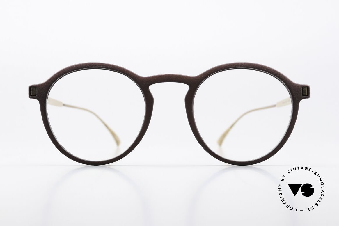 Mykita Mylon Acai Runde Pantobrille Braun Gold, Farbcode 307: Ebony Brown / Champagne Gold, Passend für Herren und Damen
