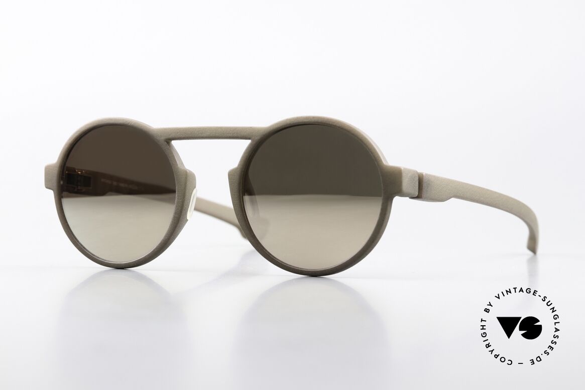 Mykita Mylon Thunder Sonnenbrille Gold Verspiegelt, Mykita Mylon, runde Sonnenbrille; Thunder, Passend für Herren und Damen