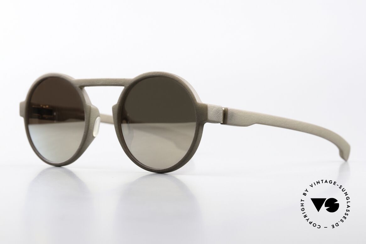 Mykita Mylon Thunder Sonnenbrille Gold Verspiegelt, frame: Taupe Grey (mit verspiegelten Gläsern), Passend für Herren und Damen