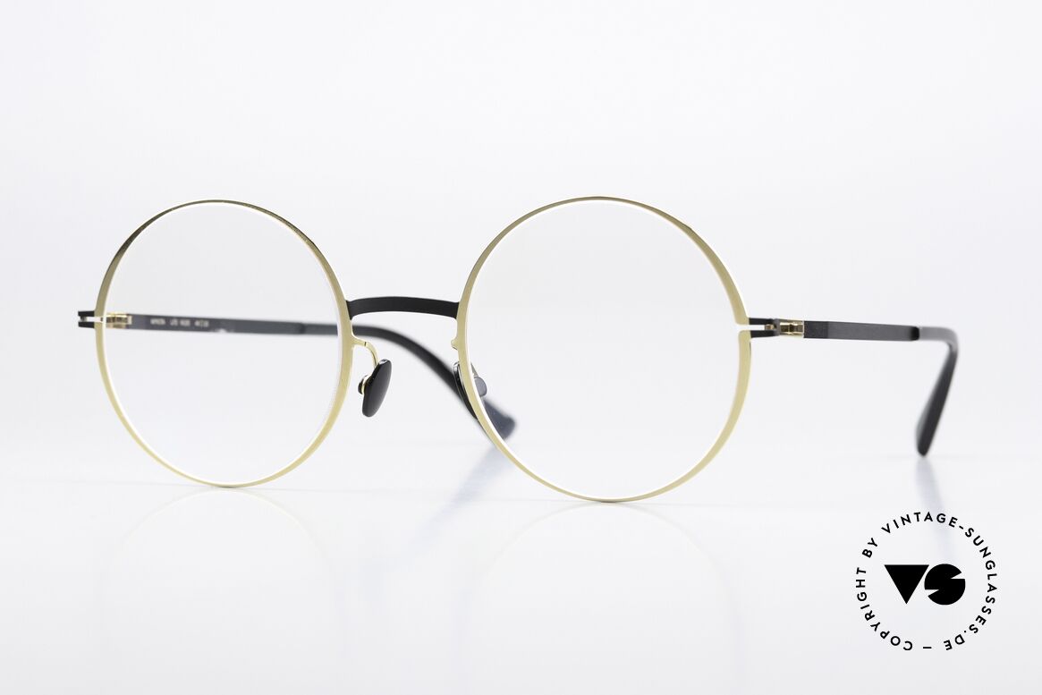 Mykita Vilde Runde Brille Ladies Gold Black, Mykita Brille, Modell Vilde, Größe 49-23, color 056, Passend für Damen