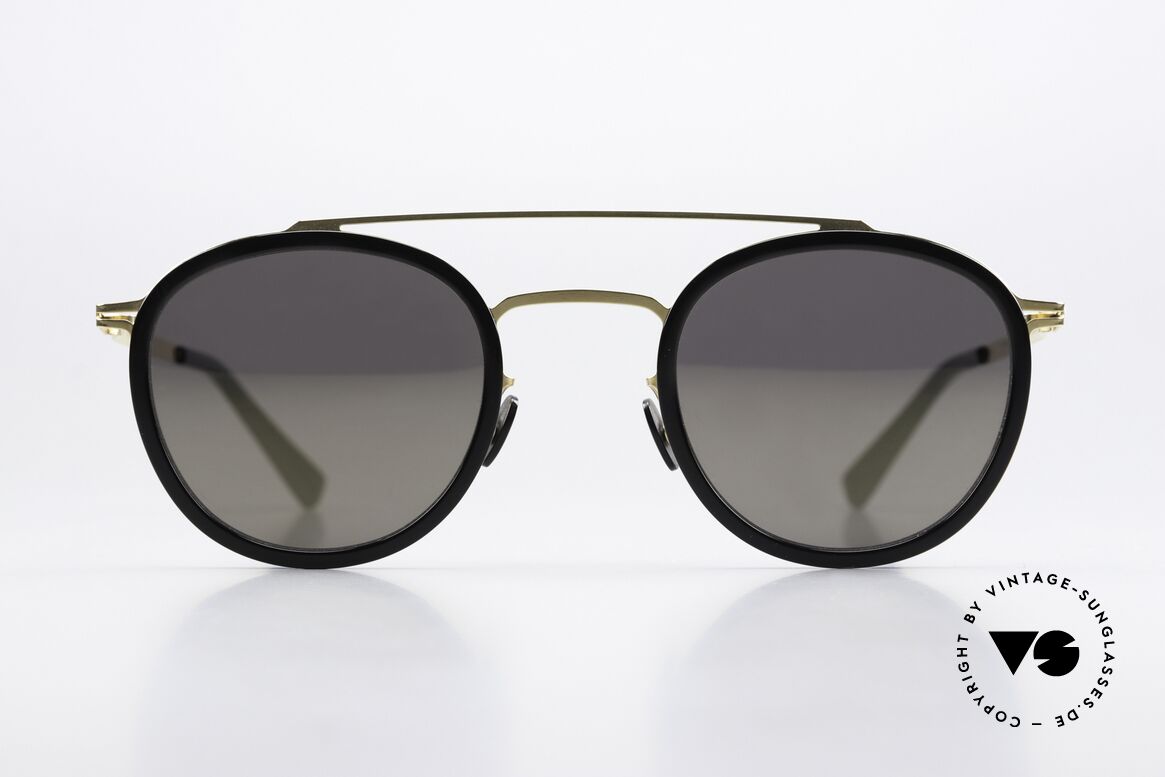 Mykita Olli Panto Sonnenbrille Schwarz Gold, Sonnenbrille d. LITE-Serie mit Azetat-Einfassungen, Passend für Herren und Damen