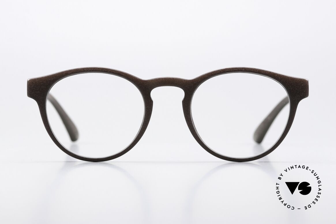 Mykita Mylon Lioba Edle Pantobrille Schwarzbraun, rundes Panto-Design, Größe 47-19, Color 322, Passend für Herren und Damen