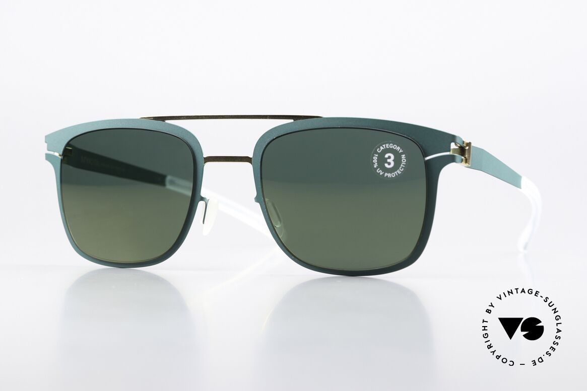 Mykita Hunter Sonnenbrille Brilliantgreen, Mykita Sonnenbrille, Hunter, Größe 52/22, col. 146, Passend für Herren und Damen