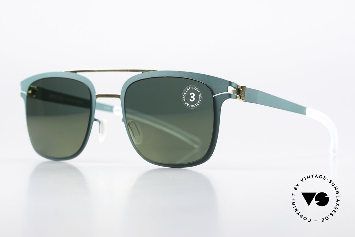 Mykita Hunter Sonnenbrille Brilliantgreen, Color Code 146 = "Gold / Opal Brilliantgreen Solid", Passend für Herren und Damen