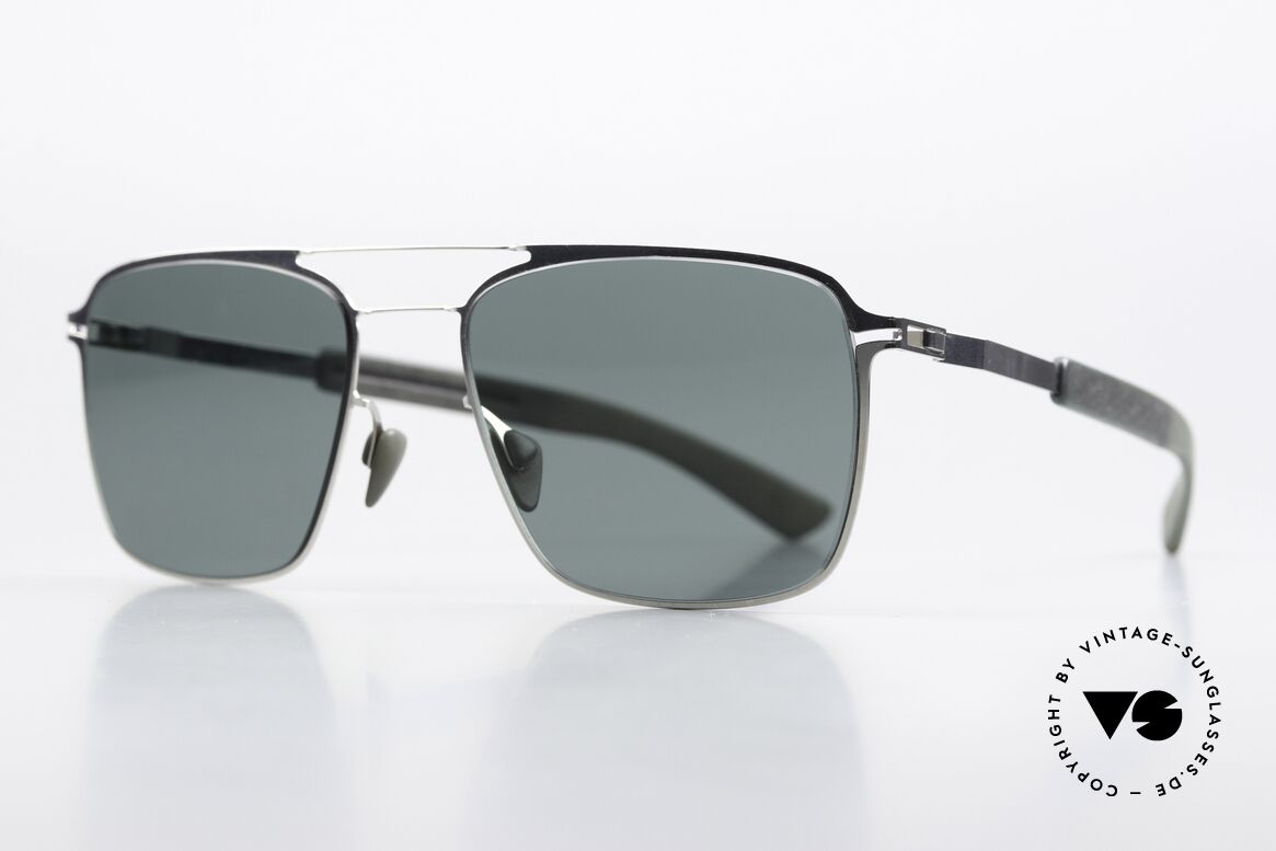Mykita Mylon Flax Markante Sonnenbrille Men, Color Code 245: Silver/Storm Grey Neophan Solid, Passend für Herren