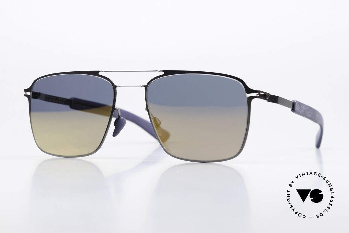 Mykita Mylon Flax Gold Verspiegelt Navy Blue, rare Mykita Mylon HYBRID Sonnenbrille; FLAX, Passend für Herren