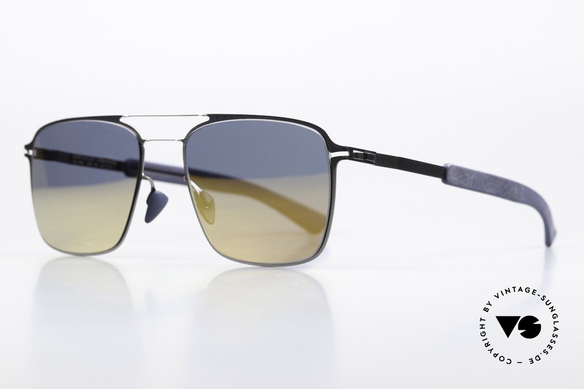 Mykita Mylon Flax Gold Verspiegelt Navy Blue, 248: Shiny Graphite/Navy Blue Pearlygold Flash, Passend für Herren