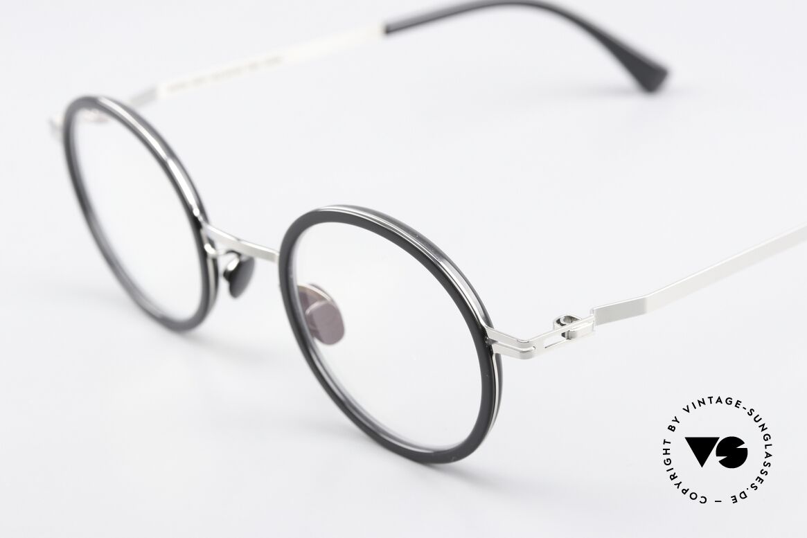 Mykita Eetu Runde Brille Shiny Silver Ash, wohlbekannte Spitzenqualität; handmade in Germany, Passend für Herren und Damen