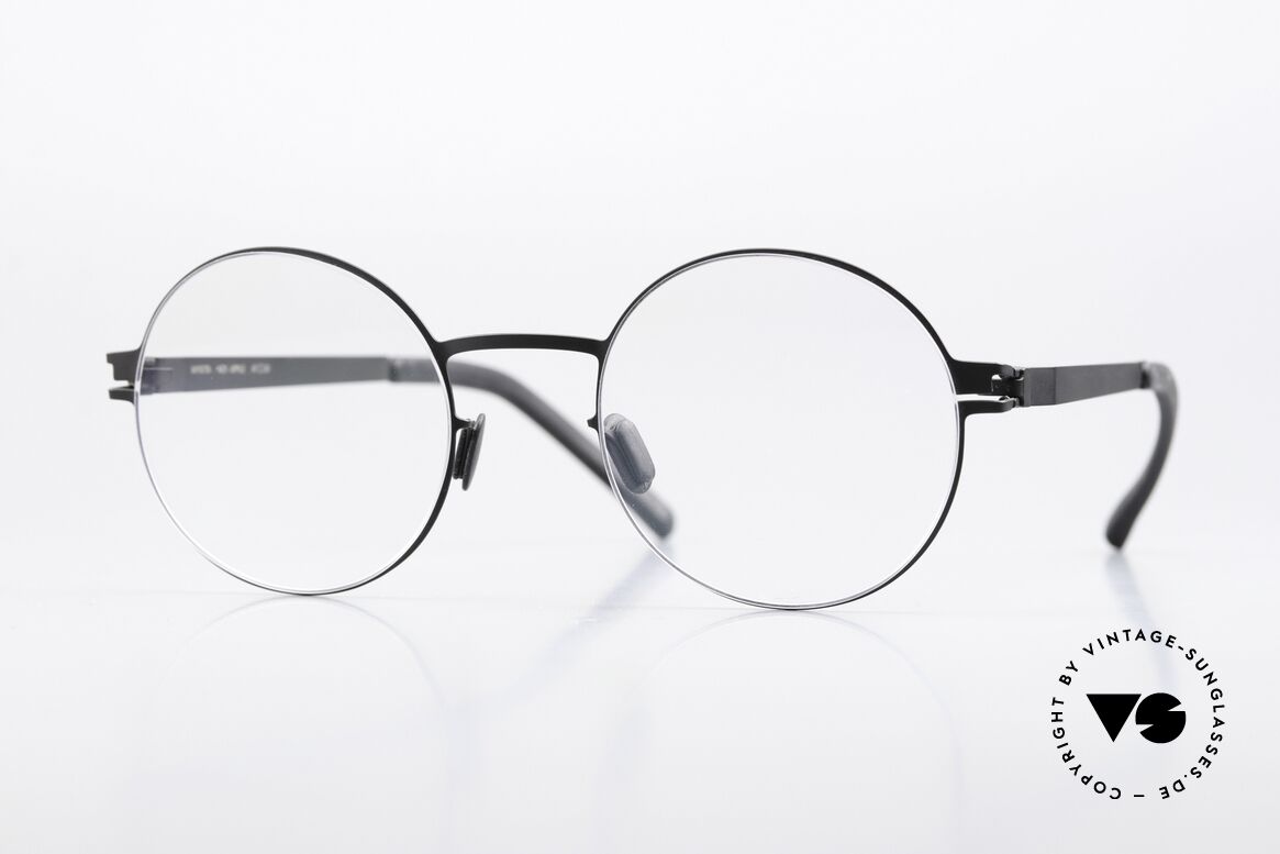 Mykita Apple Brille Rund Schwarz Klassik, Mykita Brille, Modell Apple, Größe 47-20, Color 002, Passend für Herren und Damen