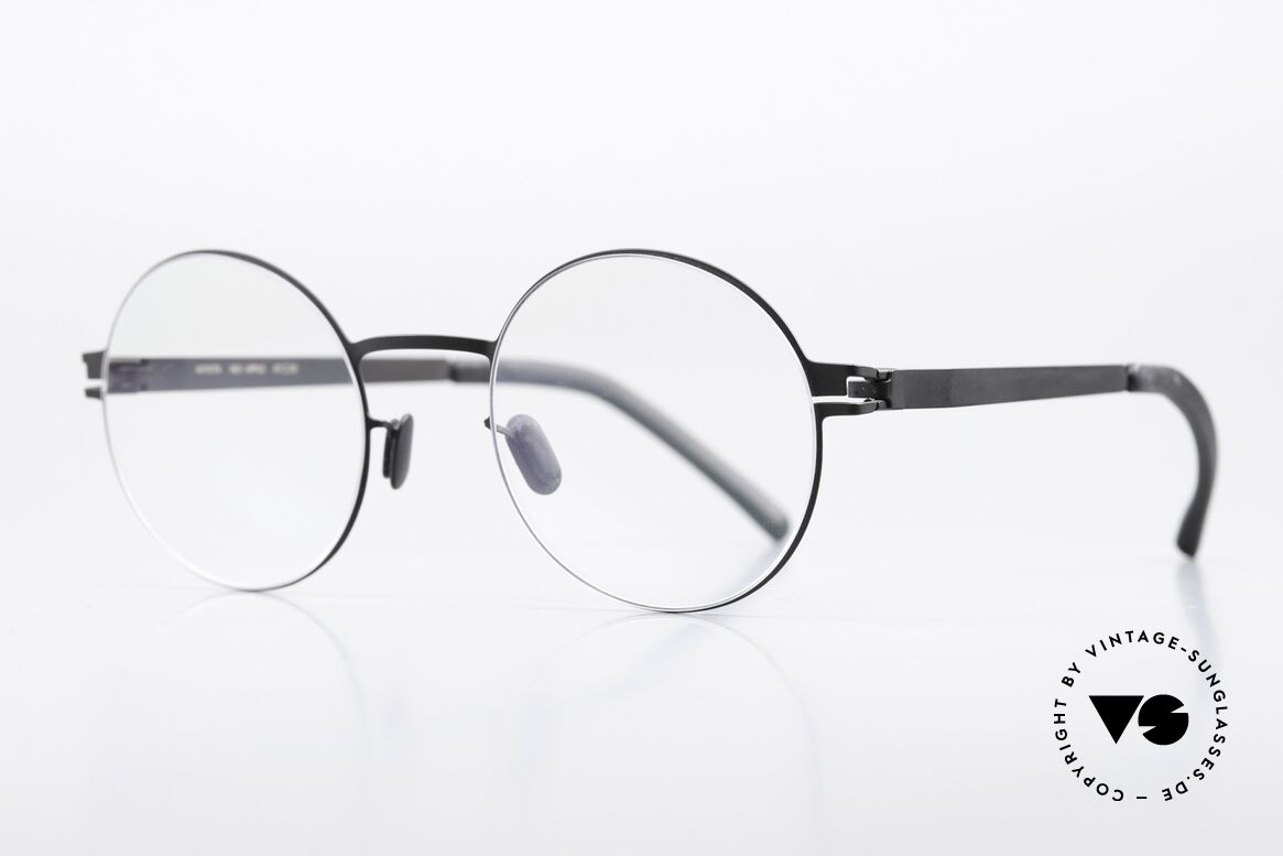 Mykita Apple Brille Rund Schwarz Klassik, Farbcode 002 = "Black" = eine zeitlose Unisex-Brille, Passend für Herren und Damen