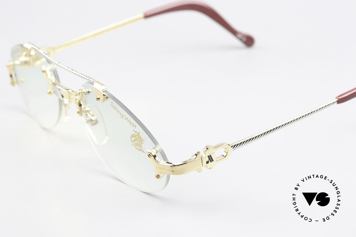 Machiavelli 15-301 Sailing West Titanbrille 80er, leicht getönte Demogläser (als Modeaccessoire tragbar), Passend für Herren