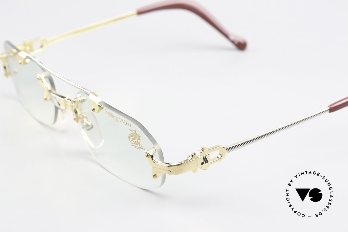 Machiavelli 17-301 Philosophen Brille Randlos, leicht getönte Demogläser (als Modeaccessoire tragbar), Passend für Herren